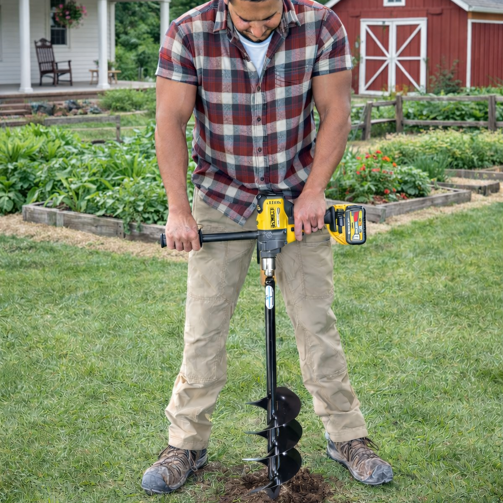 Gallon Pot & Post Hole Auger (7" x 28") - Power Planter Augers