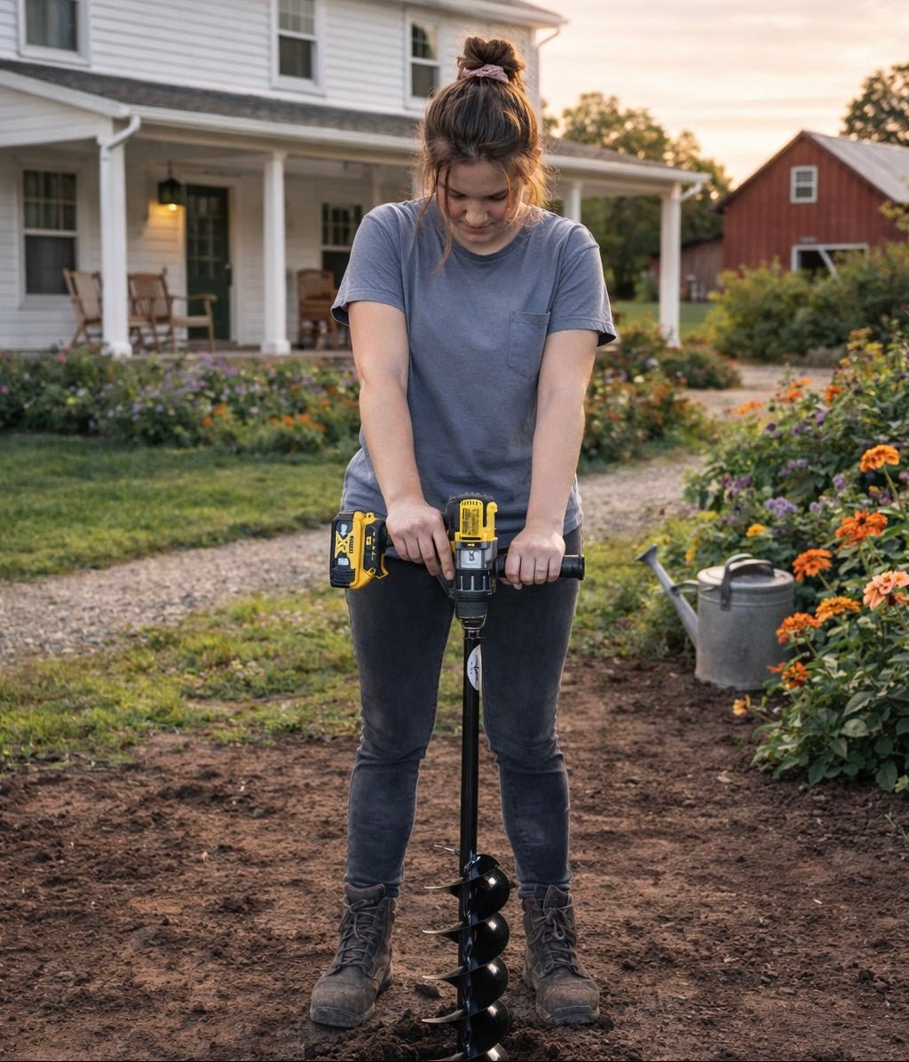 Quart Pot Landscaping Auger (5” x 28”) - Power Planter Augers