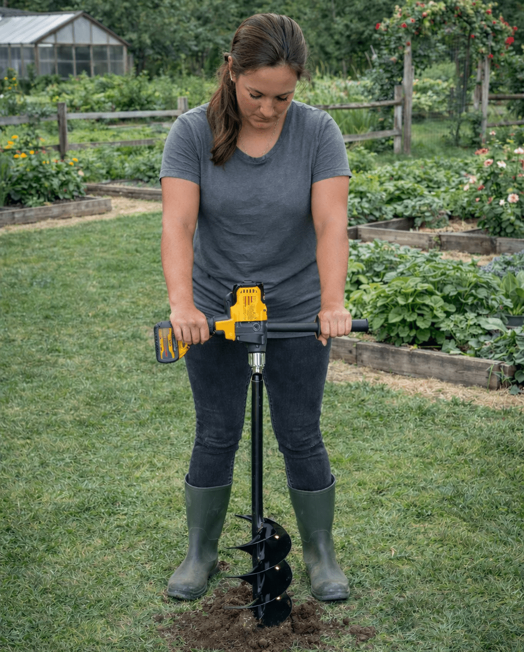 Gallon Pot & Post Hole Auger (7" x 28") - Power Planter Augers