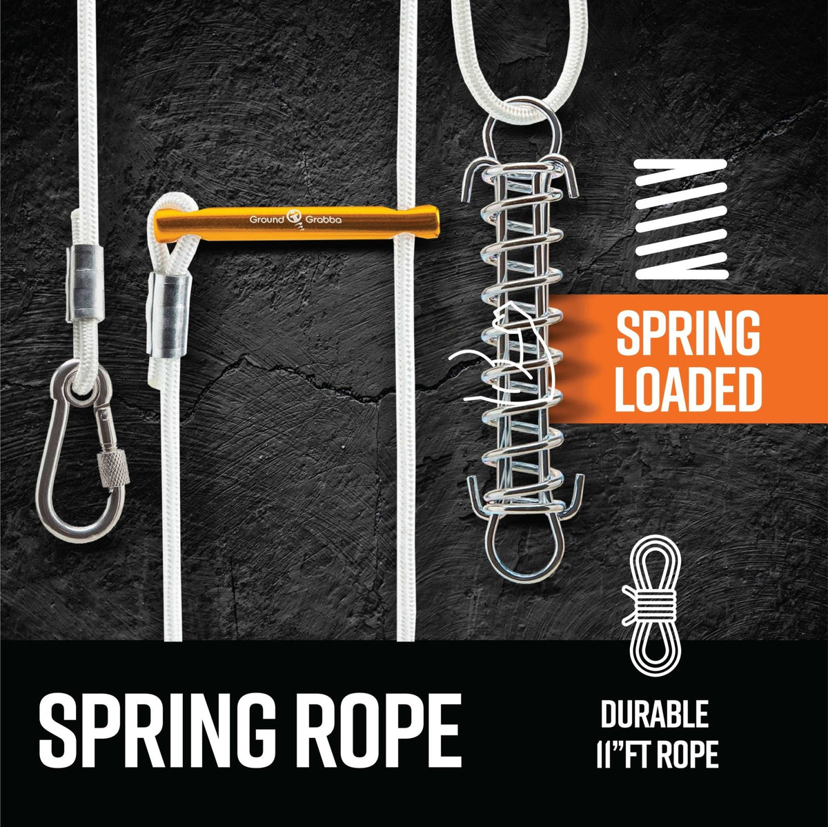 Spring Loaded Guy Rope Tie Downs - Power Planter Augers