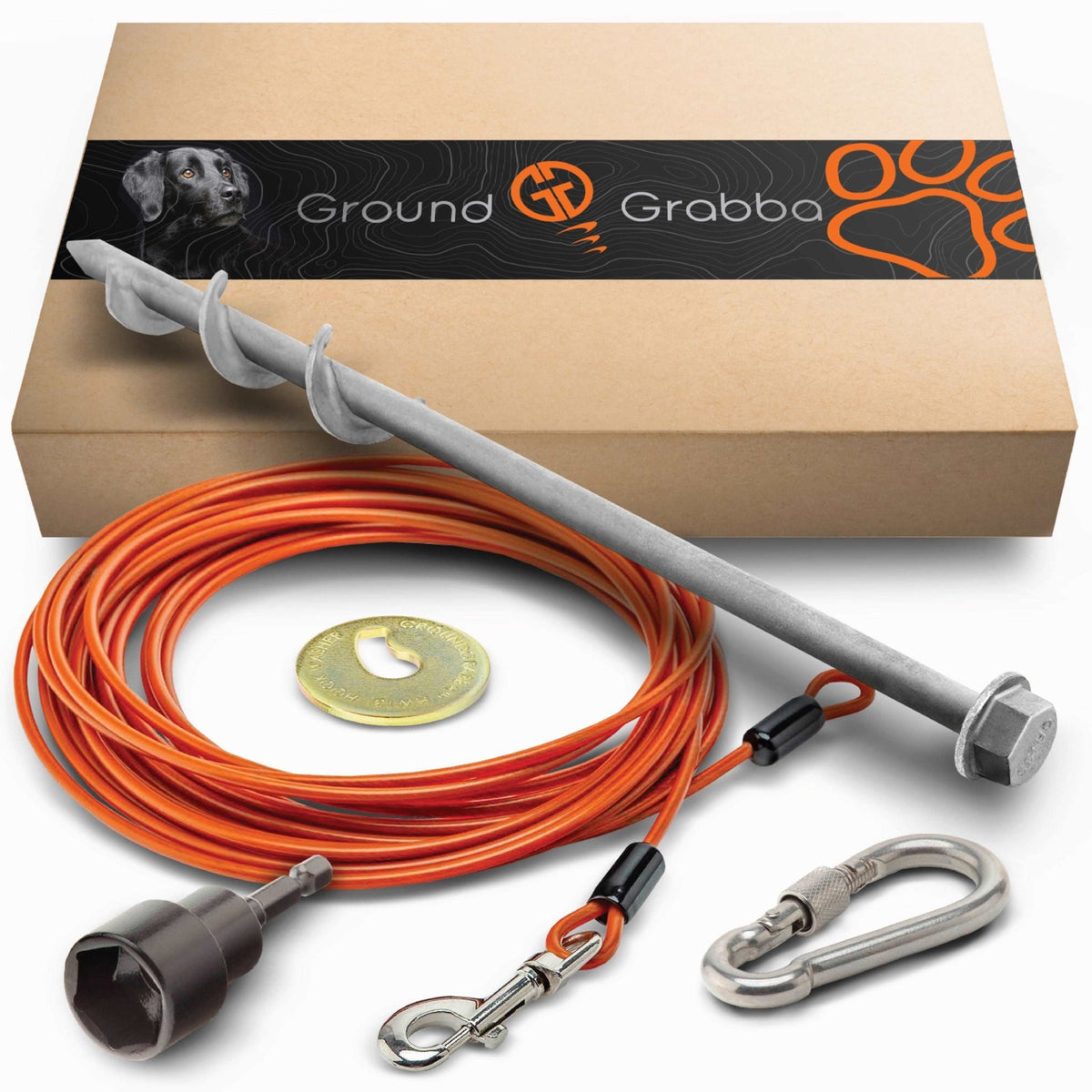 Grounded Paws Dog Tie Down Kit - Power Planter Augers