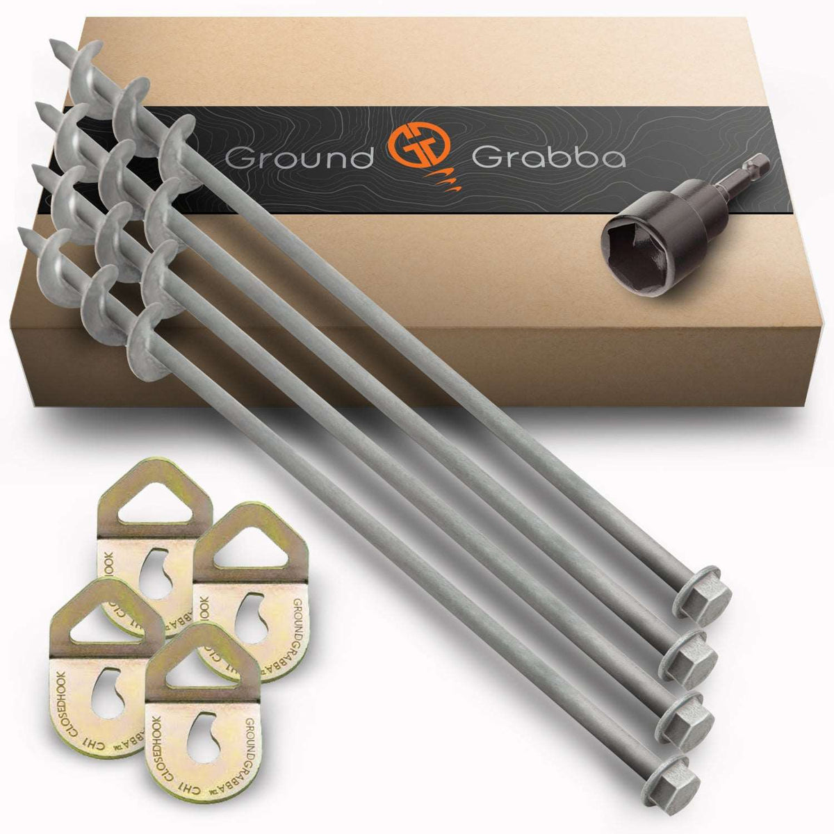 GroundGrabba Pro II Closed Hook Kits - Power Planter Augers