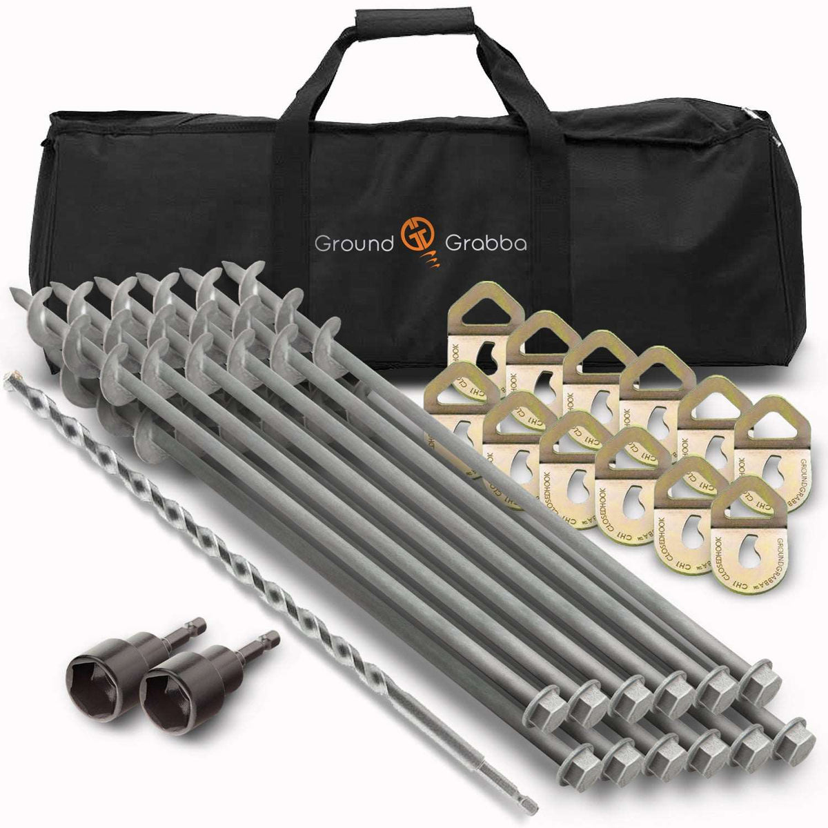 GroundGrabba Pro II Closed Hook Kits - Power Planter Augers
