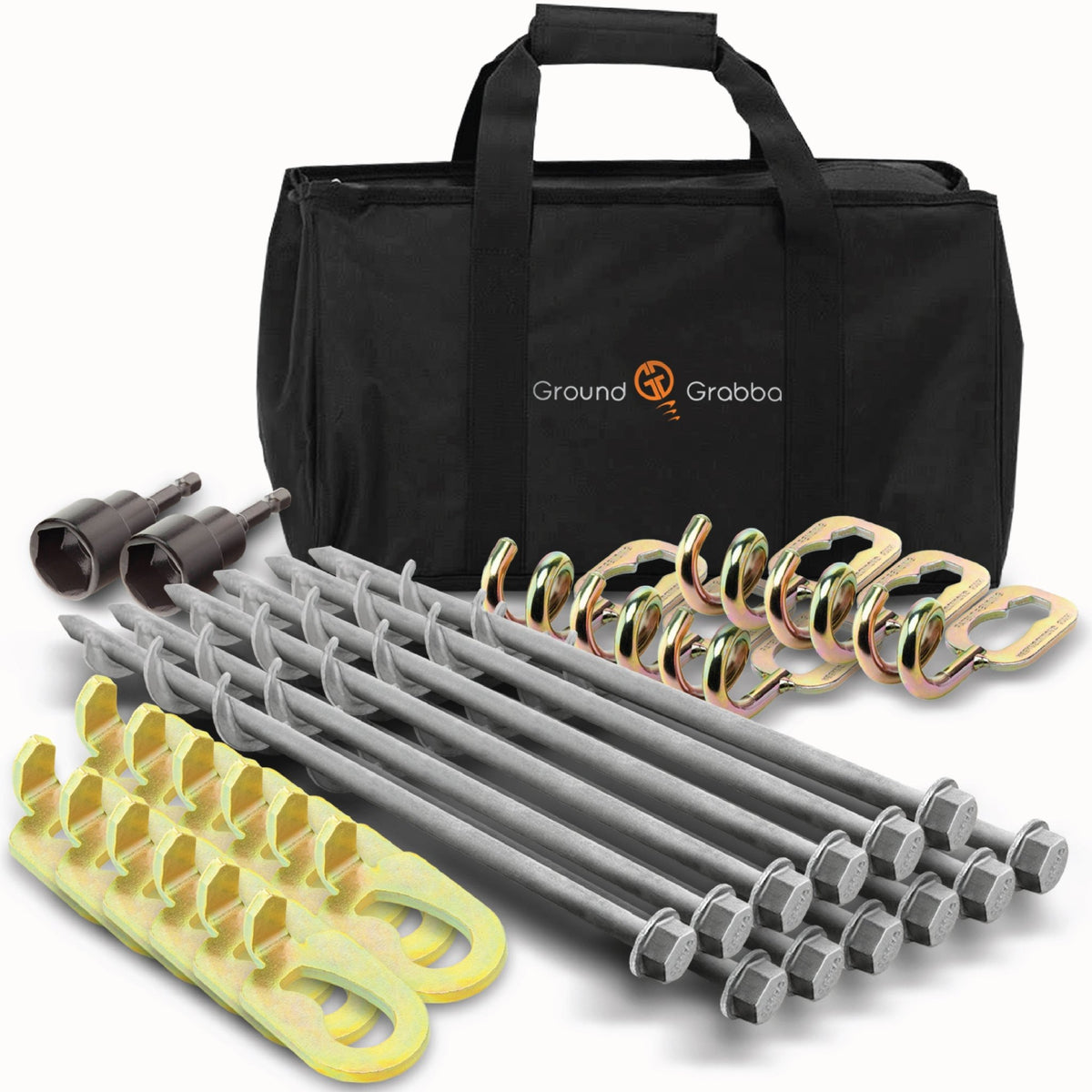 GroundGrabba Tent Camping Kit - Power Planter Augers