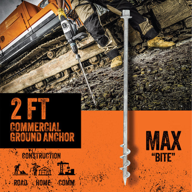Ground Grabba Commercial Grade 24" Anchors (600mm) - 2 Pack - Power Planter Augers
