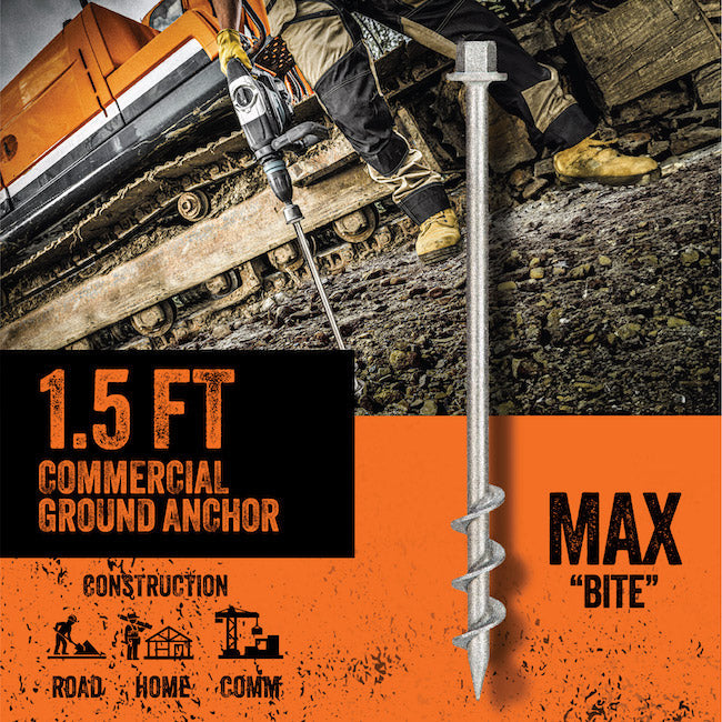 Ground Grabba Commercial Grade 18" Anchors (450mm) - 2 Pack - Power Planter Augers