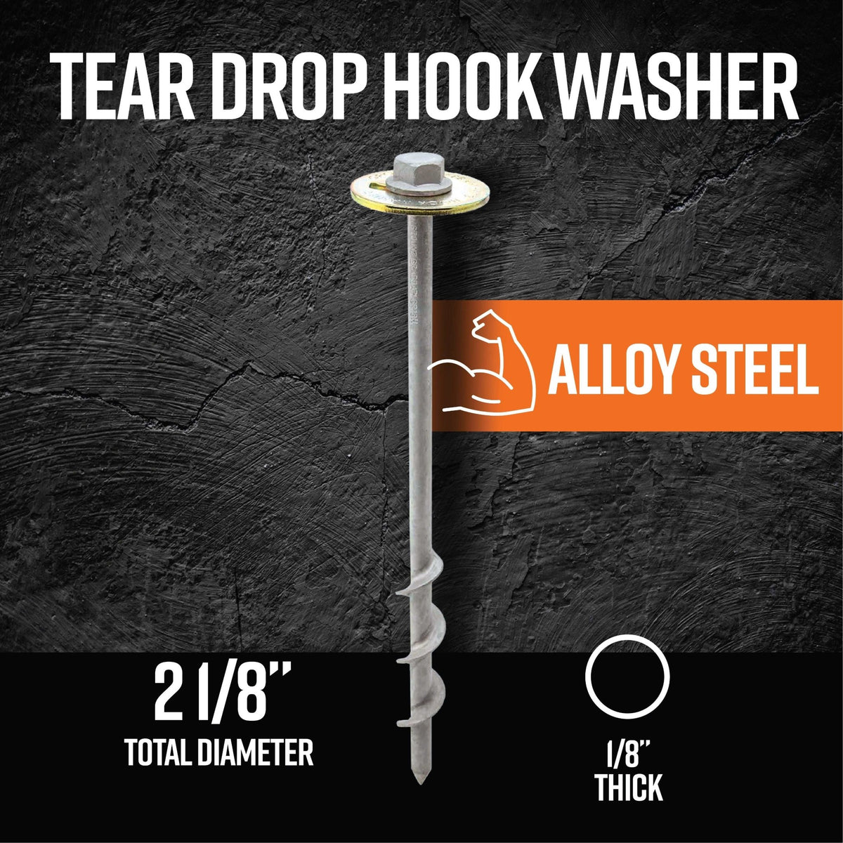 GroundGrabba Tear Drop HookWasher 6 and 12 Pack - Power Planter Augers