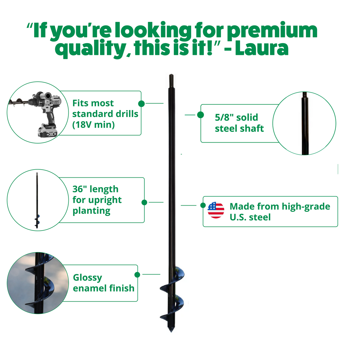 Garden Answer Auger Combo (2" x 36" and 3" x 36")