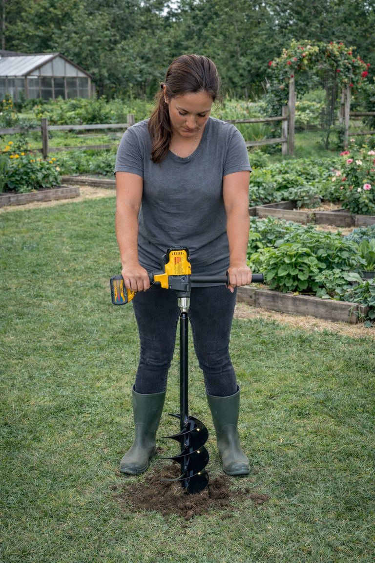 digger plant pot Gallon Pot & Post Hole Auger (7" x 28")