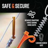 Spring Loaded Guy Rope Tie Downs - Power Planter Augers