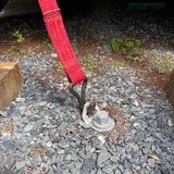Closed-Hook-Tie-Down-Point-GroundGrabba-adaptor-galvanised-shown -attached-to-a -installed-GroundGrabba-with-ratchet-strap-connected-01