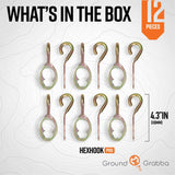 12 Pack HexHook Pro Lag Bolt Hook - Power Planter Augers