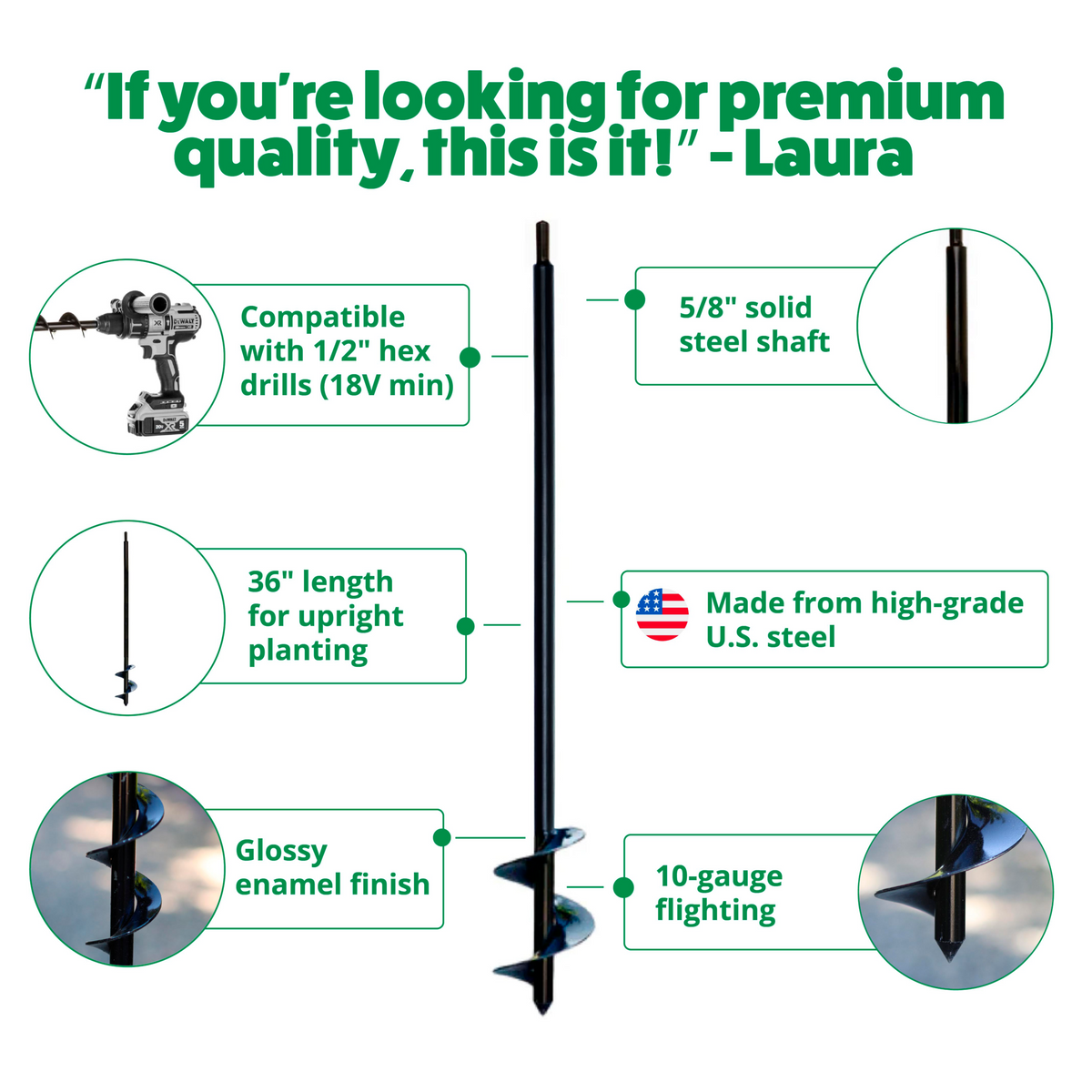 Garden Answer Auger Combo (2" x 36" and 3" x 36")