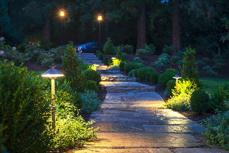 Brass Path & Area Light Fixture (Bulb Included) - Power Planter Augers